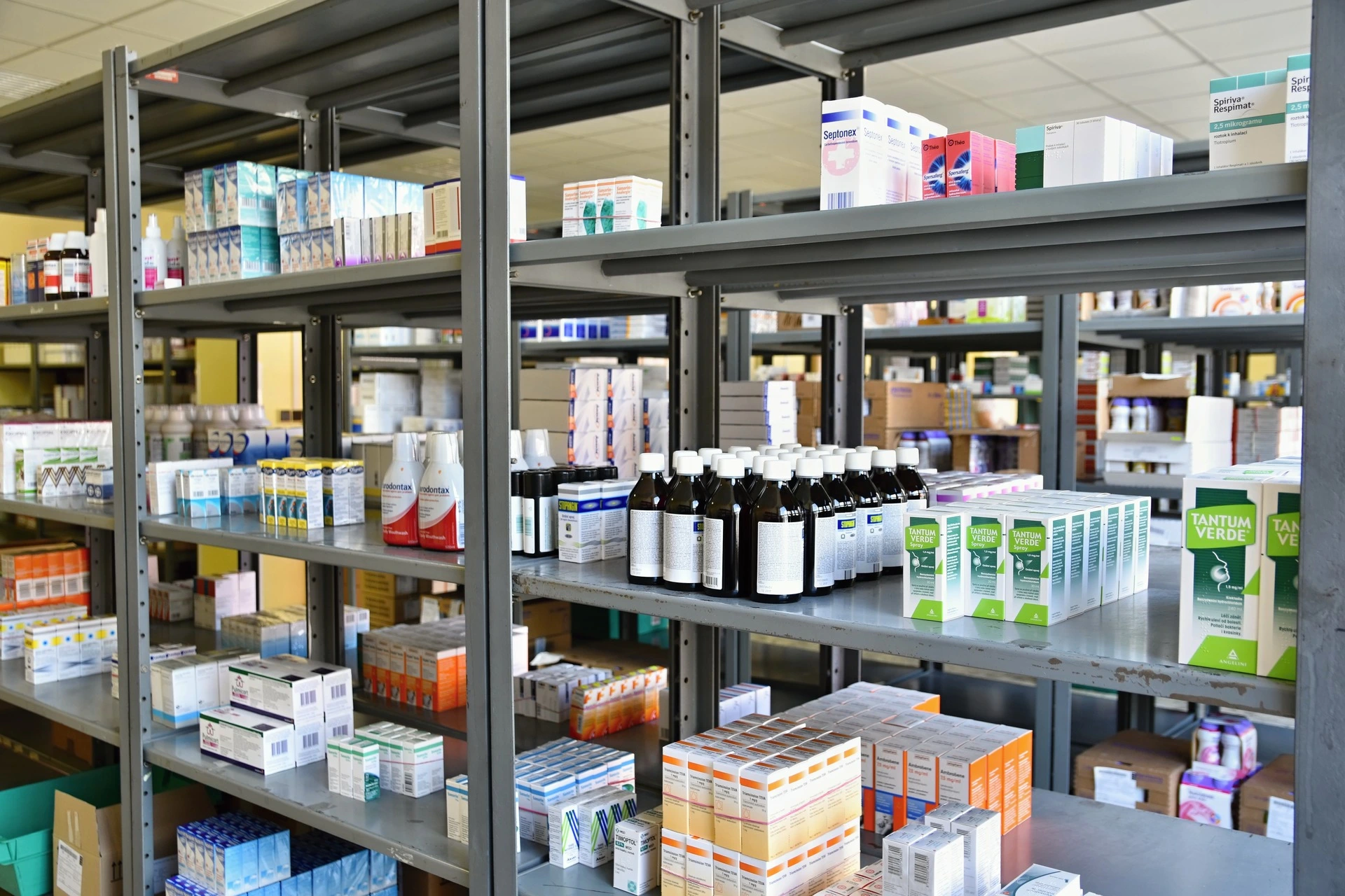 Medicine shelves inside Letter Box Pharmacy